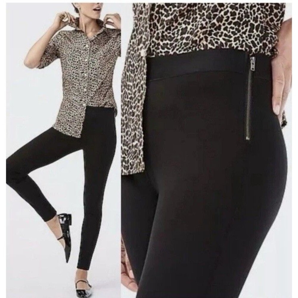 J.Crew Gigi Pant Black Side Zip Ponte Knit Trousers 93195 Size 4